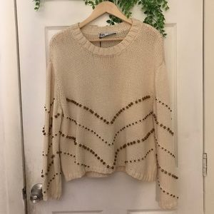 Zara Knit Beaded Sweater